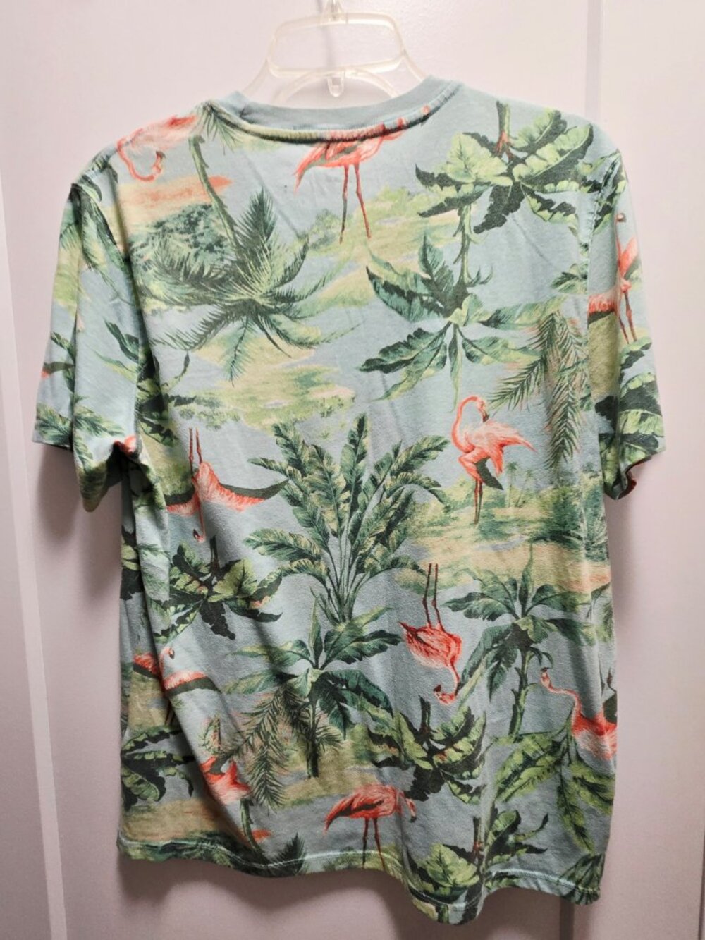 OLD NAVY Women's Tropical Print Short Sleeves Tee Shirt - Green/Pink - Medium - Picture 11 of 11